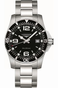 Longines Hydroconquest Quartz Black Dial Date Stainless Steel Watch# L3.740.4.56.6 (Men Watch)
