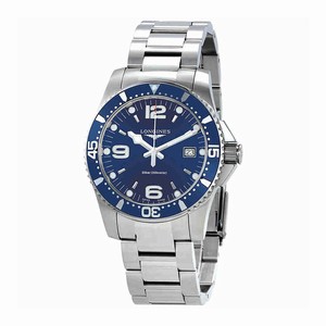 Longines Blue Dial Uni-directional Rotating Stainless Steel Band Watch #L3.740.4.96.6 (Men Watch)
