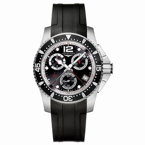 Longines Hydroconquest Automatic Chronograph Date Black Rubber Watch # L3.744.4.56.2 (Men Watch)