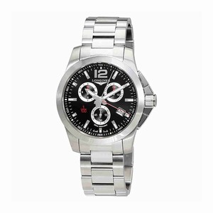 Longines Quartz Dial color Black Watch # L3.800.4.56.6 (Men Watch)