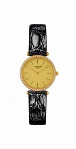 Longines Gold Tone Dial Gold Leather Band Watch #L4.191.7.32.2 (Women Watch)