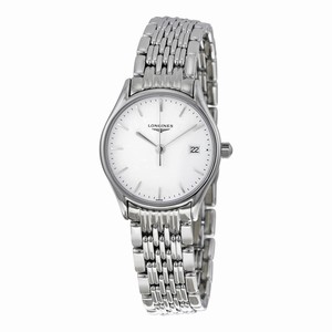 Longines White Quartz Watch #L4.259.4.12.6 (Women Watch)