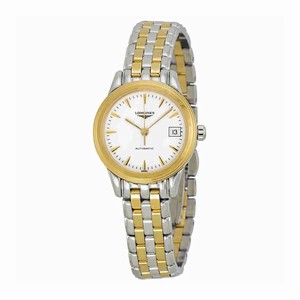 Longines White Dial Fixed 18kt Gold-plated Band Watch #L4.274.3.22.7 (Women Watch)