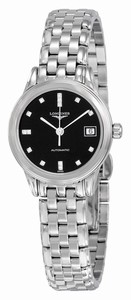 Longines Black Dial Fixed Stainless Steel Band Watch #L4.274.4.59.6 (Women Watch)