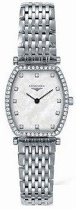 Longines Quartz Stainless Steel Mother Of Pearl With Diamond Markers Dial Stainless Steel Band Watch #L4.288.0.87.6 (Women Watch)