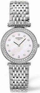 Longines La Grande Classique Quartz Mother of Pearl Diamond Dial Diamond Bezel Stainless Steel Watch# L4.308.0.87.6 (Women Watch)