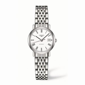 Longines Elegant Collection Automatic Roman Numerals Dial Date Stainless Steel Watch# L4.309.4.11.6 (Women Watch)