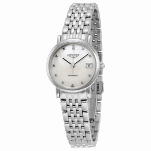 Longines White Mother Of Pearl Automatic Watch #L4.309.4.87.6 (Women Watch)