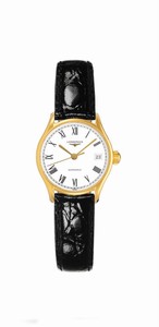 Longines Lyre Automatic Roman Numerals Dial Date Black Leather Watch# L4.360.2.11.2 (Women Watch)