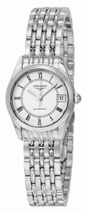 Longines White Dial Fixed Stainless Steel Band Watch #L4.398.4.11.6 (Women Watch)
