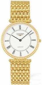 Longines White Dial gold-diamonds Band Watch # L4.738.7.11.6 (Women Watch)