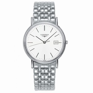 Longines Presence Quartz White Dial Date Stainless Steel Watch# L4.790.4.12.6 (Men Watch)