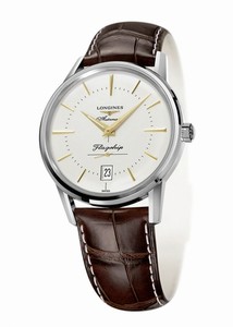 Longines Flagship Automatic Silver Dial Date Brown Leather Watch# L4.795.4.78.2 (Men Watch)