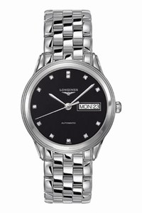 Longines Flagship Automatic Black Diamond Dial Day Date Stainless Steel Watch# L4.799.4.57.6 (Men Watch)