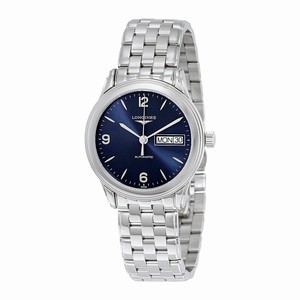 Longines Blue Dial Fixed Stainless Steel Band Watch #L4.799.4.96.6 (Men Watch)