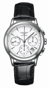Longines Flagship Automatic Chronograph Date Black Leather Watch# L4.803.4.12.2 (Men Watch)