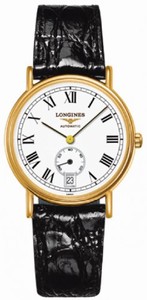 Longines White Dial Gold Band Watch #L4.804.2.11.2 (Men Watch)