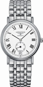 Longines Presence Automatic White Dial Roman Numerals Date Stainless Steel Watch# L4.805.4.11.6 (Men Watch)