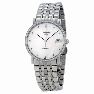 Longines White Dial Fixed Stainless Steel Set With Diamonds Band Watch #L4.809.0.87.6 (Men Watch)