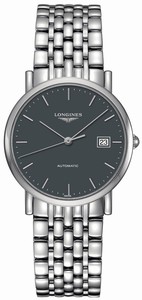 Longines Elegant Collection Automatic Gray Dial Date Stainless Steel Watch# L4.809.4.72.6 (Men Watch)