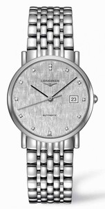 Longines Elegant Collection Automatic Diamond Hour Markers Date Dial Stainless Steel Watch# L4.809.4.77.6 (Men Watch)