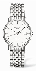 Longines White Dial Fixed Stainless Steel Band Watch #L4.810.4.12.6 (Men Watch)