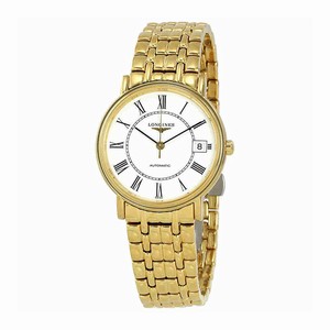 Longines White Dial Fixed Gold Pvd Band Watch #L4.821.2.11.8 (Women Watch)
