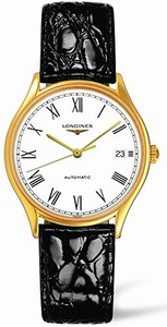 Longines Lyre Automatic Roman Numerals Dial Date Black Leather Watch # L4.860.2.11.2 (Women Watch)