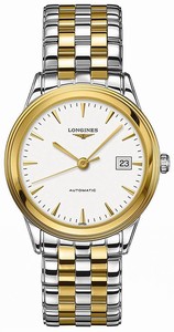Longines White Dial Fixed Yellow Gold-plated Band Watch #L4.874.3.22.7 (Men Watch)
