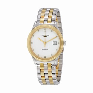 Longines White Dial Fixed Yellow Gold Pvd Band Watch #L4.874.3.27.7 (Men Watch)
