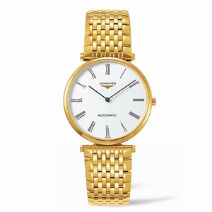 Longines White Dial Yellow Gold Pvd Band Watch #L4.908.2.11.8 (Men Watch)