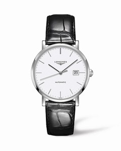 Longines Automatic White Dial Date Black Leather Watch # L4.910.4.12.2 (Men Watch)