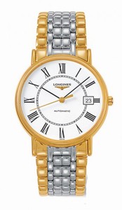 Longines Presence Automatic White Dial Roman Numerals Date Two Tone Stainless Steel Watch# L4.921.2.11.7 (Men Watch)