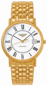 Longines Automatic Roman Numerals Dial Date Gold Tone Stainless Steel Watch# L4.921.2.11.8 (Men Watch)