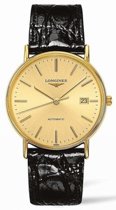 Longines Gold Dial Fixed Gold PVD Band Watch # L4.921.2.32.2 (Men Watch)