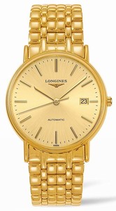 Longines Champagne Dial Yellow Gold Pvd Band Watch #L4.921.2.32.8 (Men Watch)