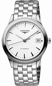 Longines White Dial Fixed Stainless Steel Band Watch #L4.921.4.12.6 (Men Watch)