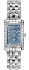 Longines Quartz Stainless Steel Blue Mother Of Pearl Set With 10 Diamond Hour Markers And Seconds Sub At 6 Dial Polished Stainless Steel Band Watch #L5.155.0.83.6 (Women Watch)