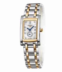 Longines Quartz Diamonds Mother of Pearl Dial Stainless Steel and 18ct Gold Watch# L5.155.5.08.7 (Women Watch)