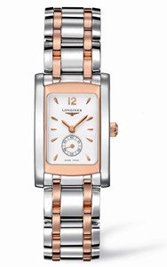 Longines Dolcevita Quartz White Dial Small Second Hand Stainless Steel and 18ct Rose Gold Watch# L5.155.5.18.7 (Women Watch)