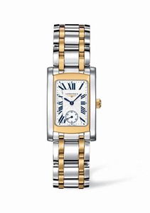 Longines White Dial Fixed Stainless Steel And 18kt Yellow Gold Band Watch #L5.155.5.70.7 (Women Watch)