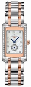 Longines White-pearl-diamonds Dial Gold Band Watch #L5.155.5.89.7 (Women Watch)