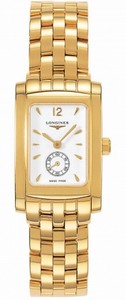 Longines Quartz 18kt Yellow Gold White With Seconds Sub At 6 Dial Polished 18kt Yellow Gold Band Watch #L5.155.6.16.6 (Women Watch)