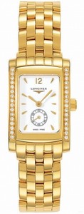 Longines Quartz 18kt Yellow Gold White With Seconds Sub At 6 Dial Polished 18kt Yellow Gold Band Watch #L5.155.7.16.6 (Women Watch)