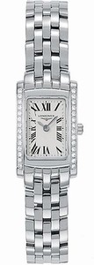 Longines Dolcevita Quartz White Dial Roman Numerals Diamonds Bezel Stainless Steel Watch# L5.158.0.71.6 (Women Watch)