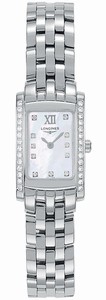 Longines Dolcevita Quartz Mother of Pearl Diamonds Dial Diamonds Bezel Stainless Steel Watch# L5.158.0.84.6 (Women Watch)