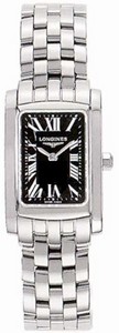 Longines Quartz Polished Stainless Steel Black Dial Polished Stainless Steel Band Watch #L5.158.4.76.6 (Women Watch)