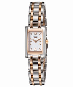 Longines Quartz Stainless Steel And Rose Gold Bracelet Band Watch #L5.158.5.18.7 (Women Watch)
