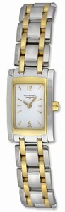 Longines Dolcevita Quartz White Dial Stainless Steel and 18ct Gold Rectangle Watch# L5.158.5.28.7 (Women Watch)