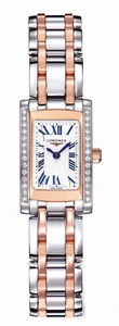 Longines Dolcevita Quartz Silver Dial Diamonds Bezel Stainless Steel 18ct Rose Gold Watch# L5.158.5.79.7 (Women Watch)